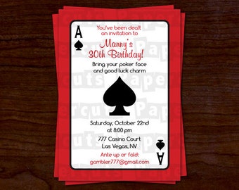 Casino Invitation Etsy