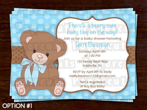 teddy bear baby shower theme boy