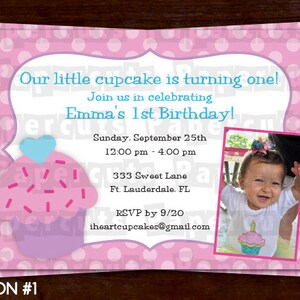 Invito festa di compleanno tema di cupcake Viola & Rosa Proprietà Personalizzato . File digitale fai da te stampabile