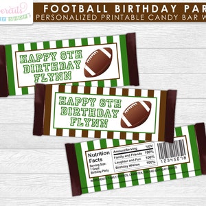 Football Theme SMALL Birthday Party Package Green & Brown Personalized Printable DIY Digital Files image 6