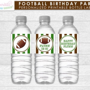 Football Theme SMALL Birthday Party Package Green & Brown Personalized Printable DIY Digital Files image 3