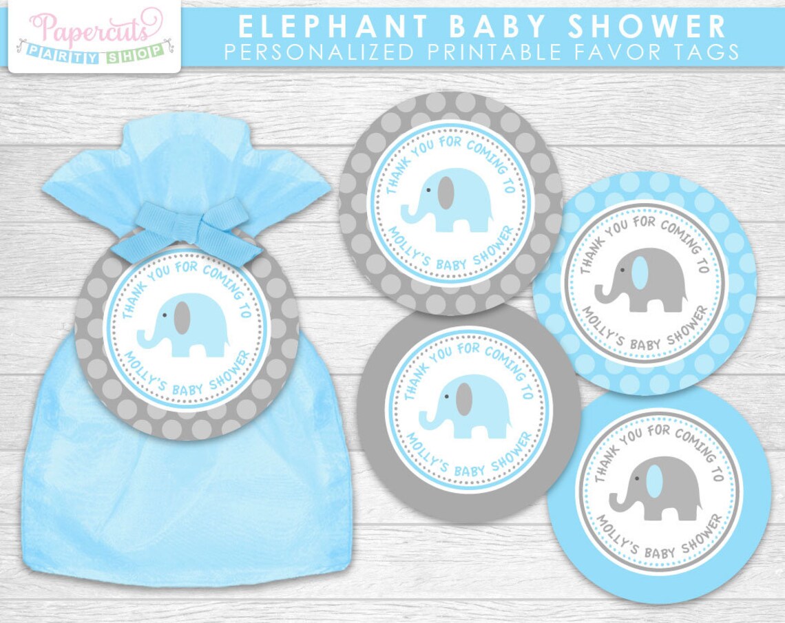 Elephant Theme LARGE Baby Shower Party Package Blue & Grey Etsy