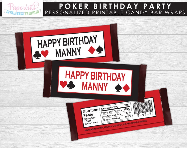 Casino Night Poker Theme SMALL Birthday Party Package Red & Black Personalized Printable DIY Digital File image 7