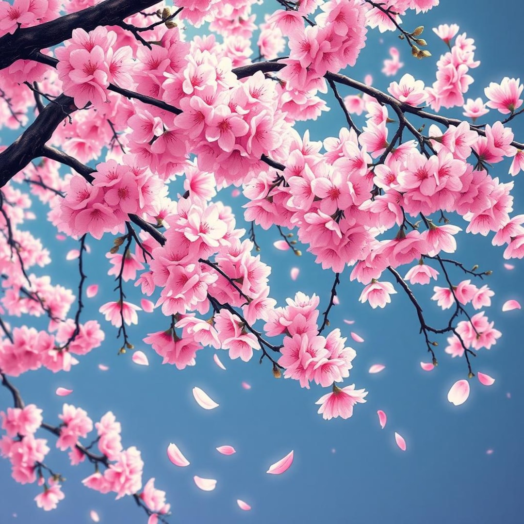 Sakura Cherry Blossom Digital Art Print Japanese Ukiyo-e Wall Art ...