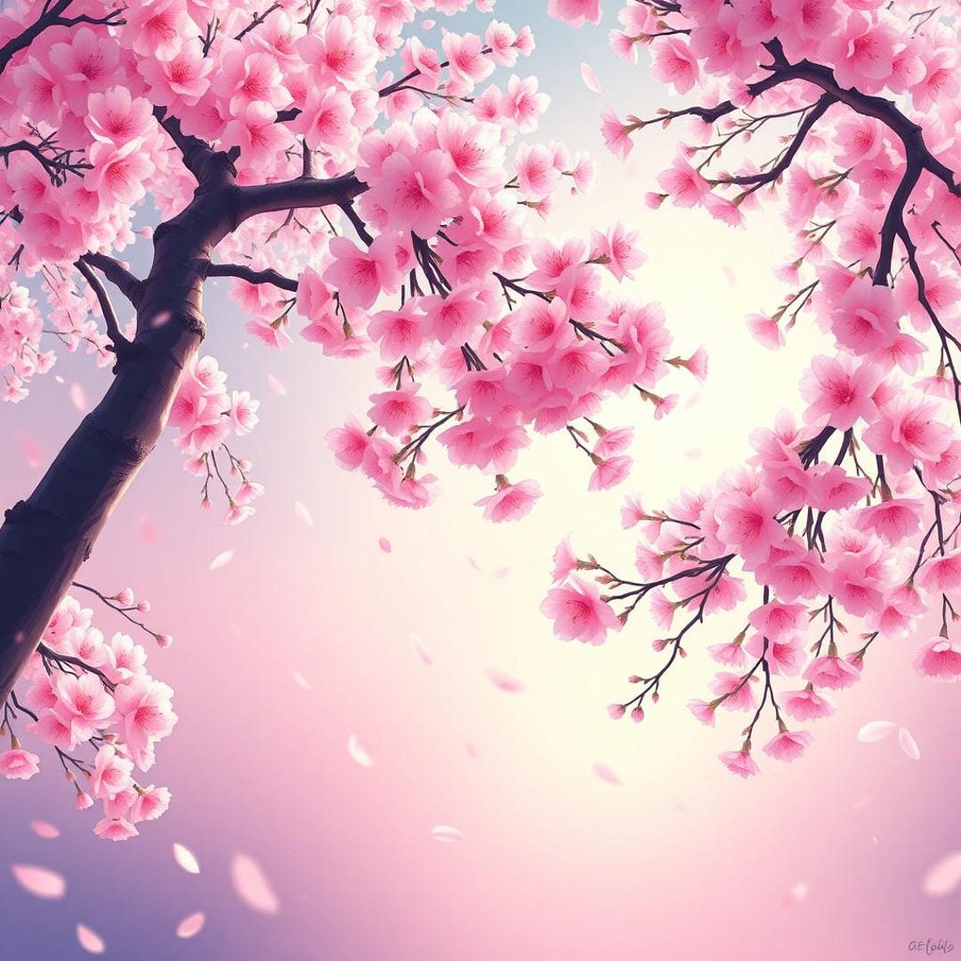 Sakura Cherry Blossom Digital Art Print Japanese Spring Wall Art ...