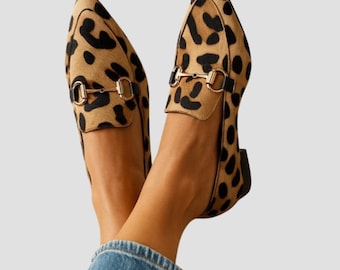Leopard Print Horsebit Loafers