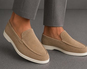Men’s Brown Suede Slip-On Loafers