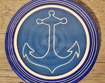 Ceramic Trivet, Spoon Rest, Kitchen Art, Nautical Gift