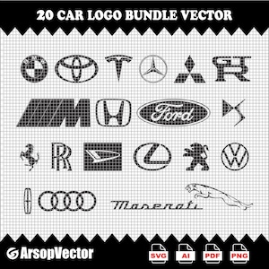 Car Logos SVG Bundle | Auto Brands Vector Files (Digital Download)