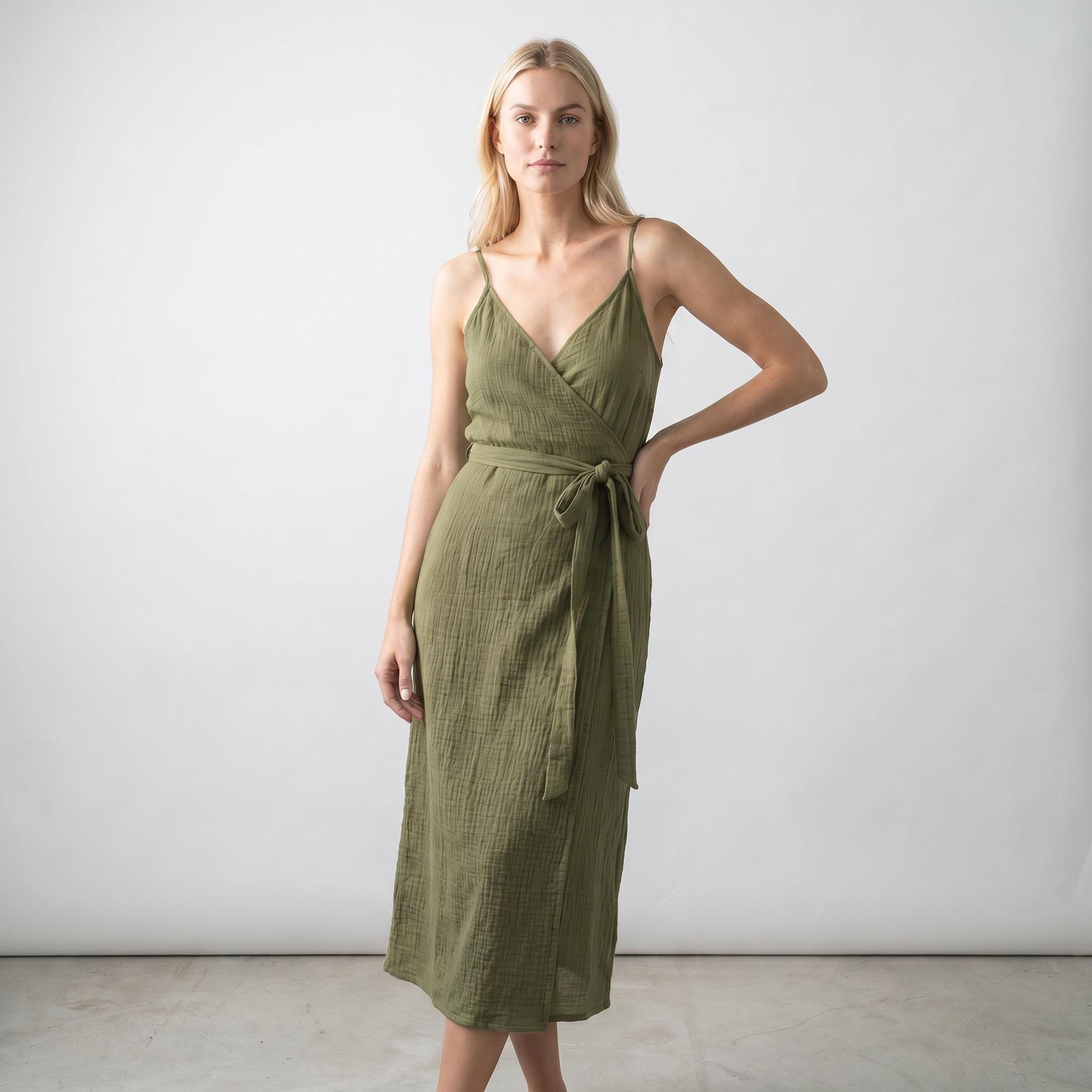 Green Gauze Dress - Etsy Green Gauze Dress - Etsy