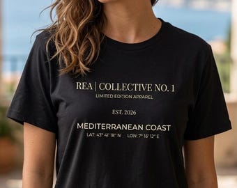 Minimalistisk estetisk T-shirt, Medelhavskustens grafiska T-shirt, Old Money-stil, Unisex Streetwear, Tyst lyxig bomullst-T-shirt, Gåva till H