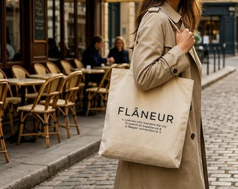 Borsa Tote "Le Flâneur" - Canvas Pesante Premium 12oz - Borsa in Tela Bio Minimalista