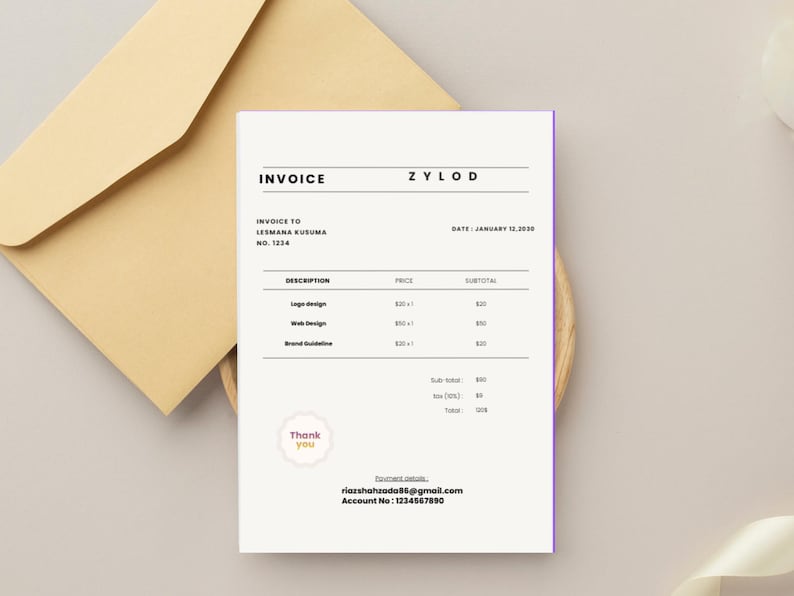 Editable Invoice Template Bundle, Google Docs, Word, Excel (digital ...
