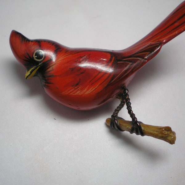 TAKAHASHI VERY RARE 2 Eye Cardinal Brooch   Item No: 16269