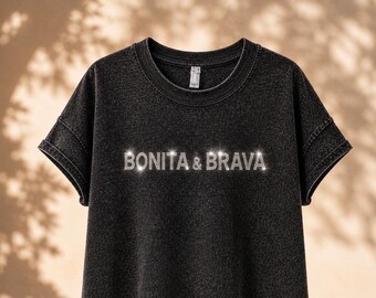 Bonita & Brava Rhinestone Graphic Tee | Empowered Women Sparkly Statement Shirt