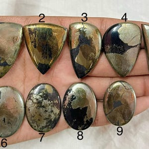 Natural Apache Gold Pyrite Cabochon, Jewelry Making Gemstone, Power Crystal Loose Stone