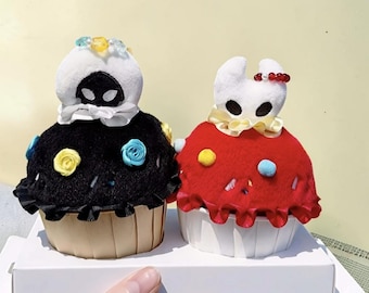 Handmade Hollow Knight Cupcake Plush Hornet Cute Lace Plush Toy Birthday Gift Indie Game Decor