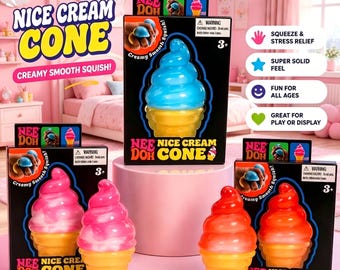 Juguete antiestrés Nee Doh con forma de cono de helado: juguete antiestrés para niños y adultos.