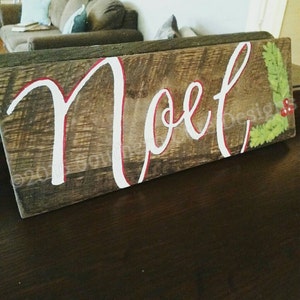 Handmade Noel Wood Sign: Rustic Holiday Decor