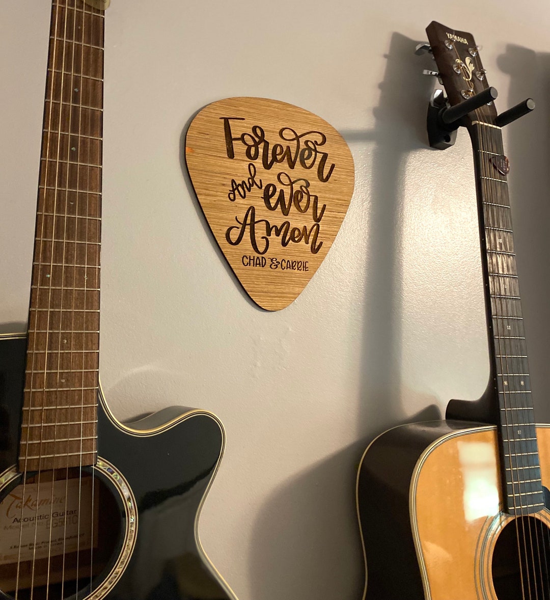 Engraved Birch Guitar Pick Sign: Custom Song Lyrics, Music Decor - Etsy