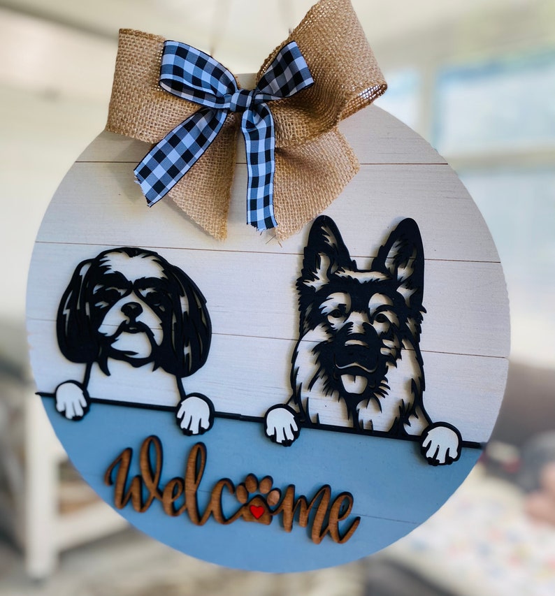 Custom Dog Door Hanger Personalized Dog Sign Custom Dog Etsy