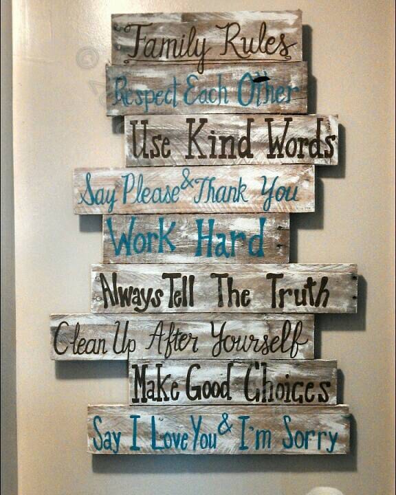 House Rules Sign Family Wood Signs Image