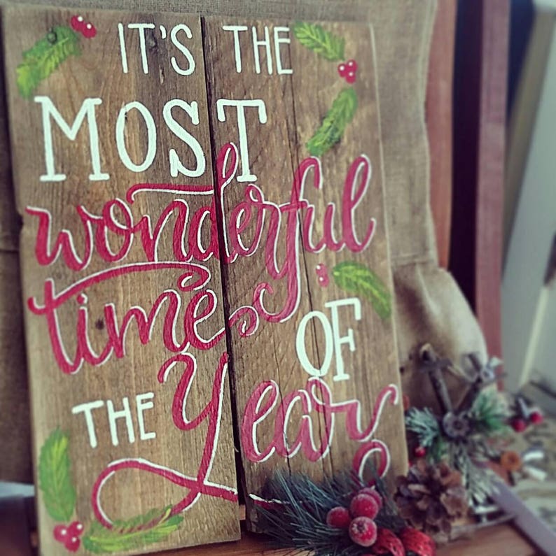 Christmas wood sign, Christmas sign, wood signs sayings, wood signs, It's the most wonderful time of the year sign, Christmas wooden signs image 4