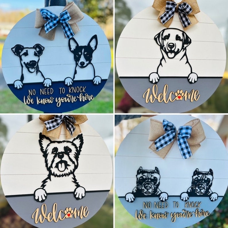 Custom Dog Door Hanger Personalized Dog Sign Custom Dog Etsy