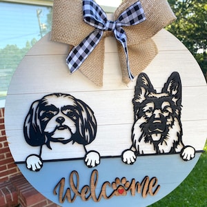 Custom Dog Door hanger, personalized dog sign, custom dog sign, dog lover gifts, dog welcome sign, customized dog sign, dog door sign