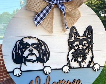 Custom Dog Door Hanger: Personalized With Your Pet Sign