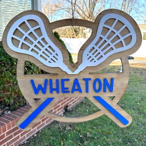 Lacrosse Sign, Lacrosse Door Sign, lacrosse player gifts, custom lacrosse, personalized lacrosse, lacrosse player, sports sign, custom name