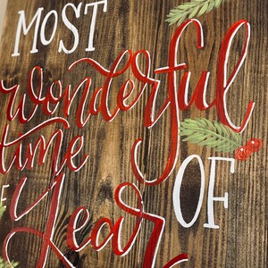 Christmas wood sign, Christmas sign, wood signs sayings, wood signs, It's the most wonderful time of the year sign, Christmas wooden signs image 6