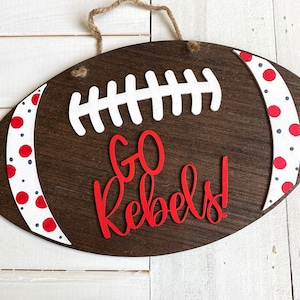 Personalized Football Team Door Hanger: 3D Laser Cut Sign