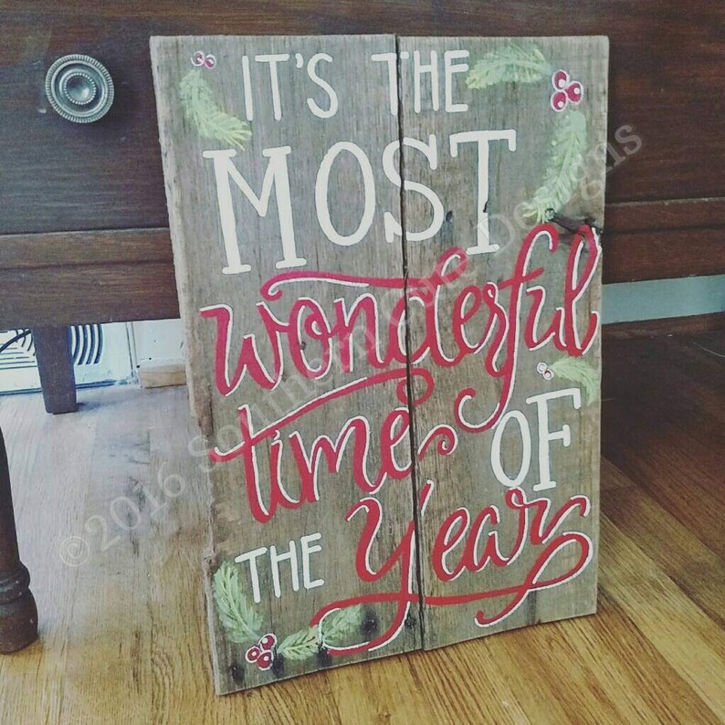 Christmas wood sign, Christmas sign, wood signs sayings, wood signs, It's the most wonderful time of the year sign, Christmas wooden signs image 7