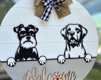 Letrero personalizado de raza de perro y gato, frase o nombre personalizado escrito a mano.