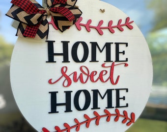 3D Baseball Door Hanger: Home Sweet Home Sign