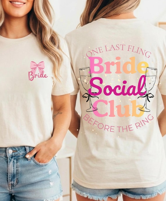JGA Shirts, Junggesellinnenabschied Shirt, Bride Social Club T-Shirt