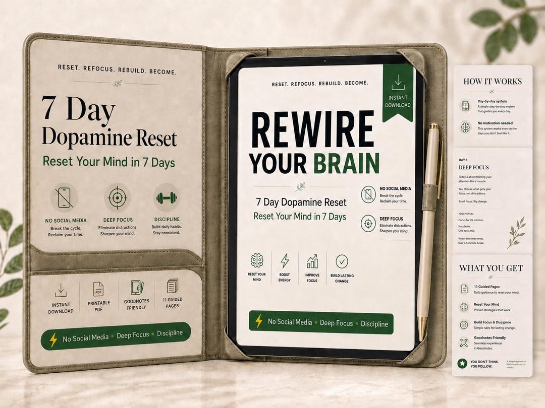 7 Day Dopamine Reset Planner, Digital Detox Workbook (instant Download ...