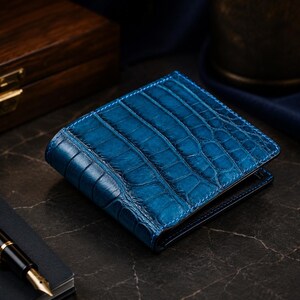 Alligator Wallet with Genuine Python Leather Interior | Bespoke Handmade Luxury Wallet for Men | Exotic Leather Gift for Him