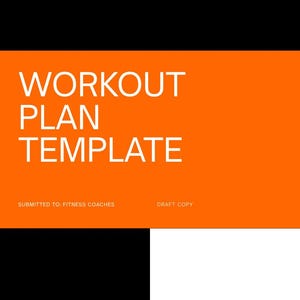 Workout Plan Template Personal Trainer Program Canva Template Fitness Coach Gym Exercise Plan Template