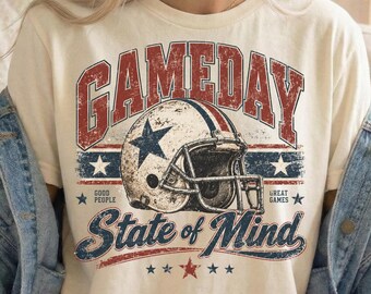 Vintage Football Gameday Shirt, Retro Helmet Graphic Tee, Sunday Tailgate Tshirt, Sports Fan Apparel, Game Day Football Lover Gift