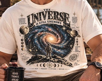 Vintage Space Astronomy Shirt, Retro Astronaut Galaxy Tee, Dark Academia Sci Fi Tshirt, Celestial Cosmos Graphic, Stargazer Gift