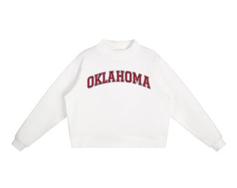 Oklahoma Fleece Mock-Neck Crew Sweatshirt