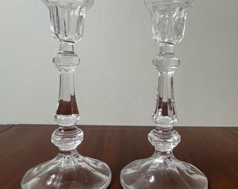 Vintage Crystal Candlestick Holders, set of 2