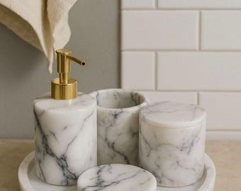 Lilac Marble Bathroom Set
