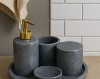 Set da bagno in marmo grigio