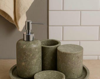 Rustic Green Bathroom Set