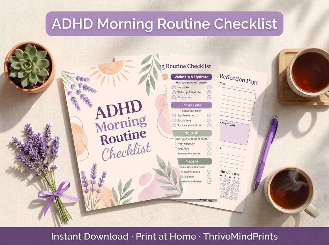ADHD Morning Routine Checklist Printable | Shame-free Daily Planner for ...
