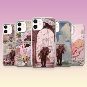 May include: A collection of phone cases with various artistic designs. The cases feature illustrations of couples, floral arrangements, and architectural scenes. Some cases have text, including "Magnificent North" and "Little Fox."