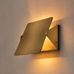Modern Geometric Brass Wall Sconce, Minimalist Angular Light Fixture